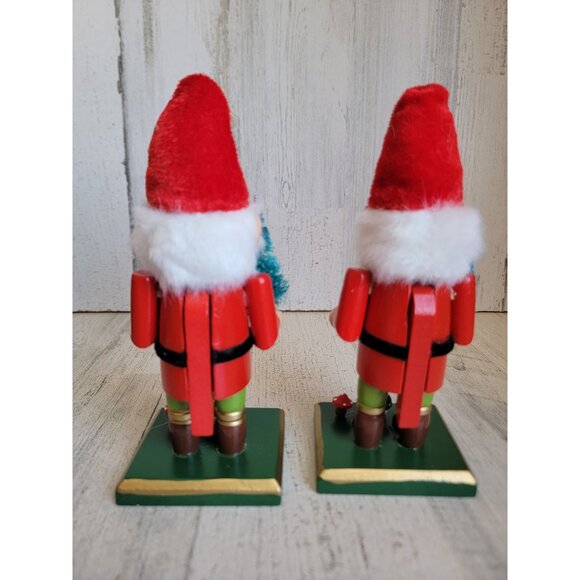 Gnome mushroom Nutcracker set unique elf Decor wooden Xmas - Picture 8 of 8